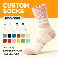 Chaussettes de sport pour femmes POPSOX en coton premium tricoté, antidérapantes, à séchage rapide, avec impression numérique personnalisée, grip studio, pour Pilates et gym