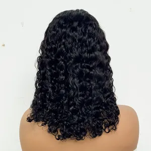 Perruques <span class=keywords><strong>de</strong></span> <span class=keywords><strong>cheveux</strong></span> humains <span class=keywords><strong>bouclés</strong></span> crépus 1B, perruques à fermeture en dentelle 4x4 pour femmes, pré-épilées avec <span class=keywords><strong>cheveux</strong></span> <span class=keywords><strong>de</strong></span> bébé, perruque bob bouclée Jerry vierge birmane - Product Image 3