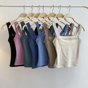 BM-Style personalizado Sexy cuello cuadrado <span class=keywords><strong>tirantes</strong></span> Mujer otoño Slim-Fit Color sólido sin mangas chaleco <span class=keywords><strong>Bandeau</strong></span> camiseta sin mangas para mujer - Product Image 1