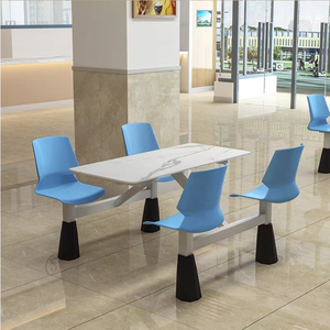 Muebles de Comedor de Alta Resistencia para Cantina Escolar, Juego de Mesa y Sillas de 4 Plazas para Restaurante y Área de Comidas - Product Image 3
