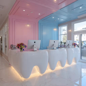 Mostrador de Recepción con Diseño de Dientes para Consultorio Dental, Diseño de Oficina Moderno - Product Image 2