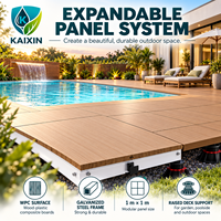 Plancher modulaire en WPC réutilisable de qualité commerciale, à structure métallique démontable, faible entretien, pour allées de cour d'hôtellerie