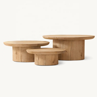 Individuelle amerikanische moderne einfache luxuriöse holz-wohnzimmer-möbel villa club home luxuriöses rundes couchtisch-set