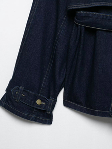 Cappotto <span class=keywords><strong>Trench</strong></span> in Denim Traspirante con Bottoni e Cintura per <span class=keywords><strong>Donna</strong></span> Primavera 2025 Design <span class=keywords><strong>Corto</strong></span> e Ampio Casual - Product Image 5