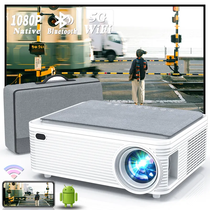 Android Projector True Full HD Projector 9500 Lumens for Home Supply Cinema Mini Full HD LCD for Home 4k Projector