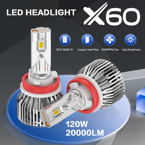 RAYCH Nouveauté Phare LED 60W H1 H4 9004 9012 880 Pilote linéaire avec ventilateur Puissance stable intégrée Pilote intégré Ampoules de phare antibrouillard - Product Image 2