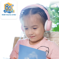 Casque sans fil supra-auriculaire pour enfants [85 dB] avec limiteur de volume, ANC, Bluetooth 5.3, autonomie pour l'école, les voyages et la maison