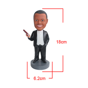 Résine Artisanat Dessin Animé Haut-Parleur Bobblehead Figurine Creative Orator Poupée Humoristique Bureau Décor Bureau Voiture Décoration de La Maison - Product Image 6