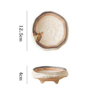 Plato Irregular de salsa de cerámica de <span class=keywords><strong>5</strong></span> pulgadas, vajilla para condimentos de cocina, platos para condimentos, cuenco para servir aperitivos - Product Image 2