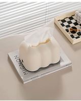 Boîte à mouchoirs en plastique, design moderne et épuré, pour bureau, table basse, usage domestique, style crème, à suspendre au mur