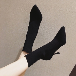 Botas vaqueras <span class=keywords><strong>para</strong></span> dama Botine Femme materiale elastico punta a punta Designer Stiletto scarpe tacco alto <span class=keywords><strong>stivaletti</strong></span> per le donne - Product Image 4