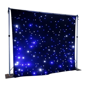 Rideau étoilé en velours avec supports de toile de fond LED à contrôle électrique DMX - Product Image 1