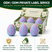 Coffret de 6 bombes de bain personnalisées en forme d'œuf de dragon à l'extrait de jasmin, 80g, à base de plantes, faites à la main, turquoise rose, aromatiques, boîte cadeau OEM