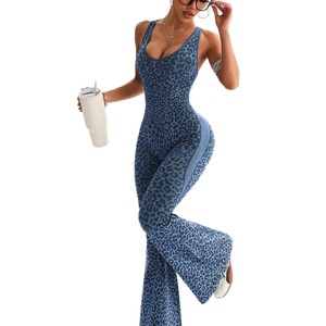 Combinaison sans couture pour femme en nylon anti-humidité, imprimé léopard et pois, taille élastique, dos nu, idéale pour le fitness et le style urbain - Product Image 6
