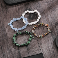 Bracelet en gravier naturel en gros cristal irrégulier pierre précieuse agate oeil de tigre pierre énergie élastique guérison Bracelet perlé