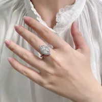 Bague en argent sterling 925 de la marque MuShan, 3 carats, 8*10mm, couleur D, VVS, diamant Moissanite, alliance, brevet MST, bijoux fins s925