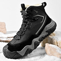 Bottes d'hiver pour hommes, bottes de randonnée chaudes à tige haute, antidérapantes, à semelle épaisse, à lacets, pour le froid