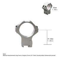 Anneaux de montage BANGBANG - Support de lunette à double vis pour montage sur rail de 11 mm, hauteur centrale de 1,25 pouce (Argent)