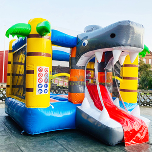Castillo inflable con tobogán para niños, modelo tiburón, para uso en exteriores. - Product Image 2