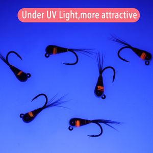 Tête de perle en tungstène Jig nymphe mouche queue de faisan coulant rapide barbelé humide <span class=keywords><strong>Euro</strong></span> nymphe mouche truite pêche leurres appâts - Product Image 4