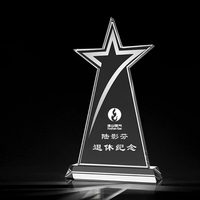Cheap Clear Glass Blank Awards Custom Star Awards Cup Creative Crystal Glass Trofeos Premios con estrella grabada