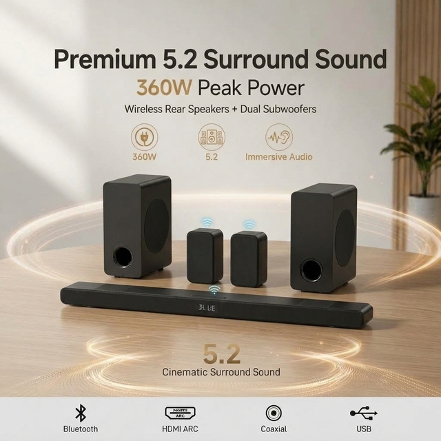 Shunjiayu 2026 HiFi Wireless Subwoofer Wood Enclosure for Home Theater Audio System 5.1 Channels 6 Speakers High Power