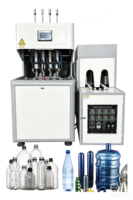 Machine de soufflage PET semi-automatique polyvalente à 4 cavités, pompe moteur, marque Shunge, différentes formes, bouteilles d'eau minérale de 0,5L à 2L