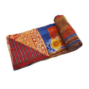 Kantha อินเดียวินเทจเย็บด้วยมือ3ถึง7ชั้น Kantha ออกใหม่แผ่นผ้าห่มส่าหรี - Product Image 1