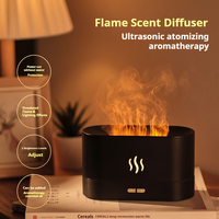 Diffuseur d'huiles essentielles pour la maison, mini humidificateur à brume fraîche, USB, 2 modes de brume, diffuseur d'air à flamme, humidificateur avec veilleuse