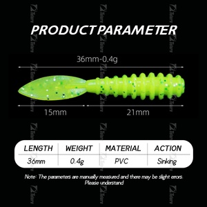 3.6mm 0.4g 10 pz/borsa Wobblers Mini Ocean Rock Fishing esche morbide gomma Soft bait verme morbido esche artificiali spigola in Silicone pesce - Product Image 2