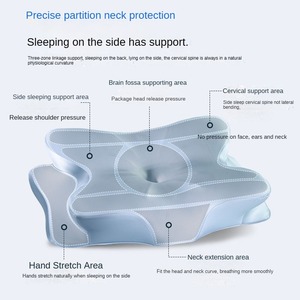 Butterfly <b>Shaped</b> Neck Pillow P1103 63x42.5x13.8cm Memory <b>Foam</b> Ergonomic Side Sleeping Support Solid Color Modern Design - Product Image 3