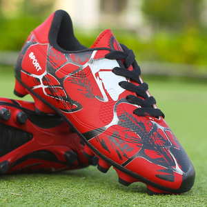 Chaussures de football pour garçons, tige synthétique, doublure en mesh, semelle extérieure en caoutchouc, semelle intermédiaire en EVA, coupe basse, crampons pour entraînement et matchs - Product Image 2