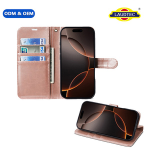 Étui portefeuille Laudtec pour iPhone 13 Pro Max, en cuir PU artificiel, avec porte-cartes, antichoc, coque à clapet - Product Image 1