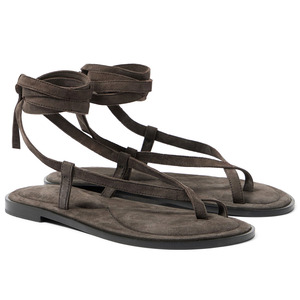 Zapatos de talla grande para damas Cojín Strappy Roman Gladiator Mujeres Sandalias planas 2024 Strap Up Tanga Sandalias - Product Image 4