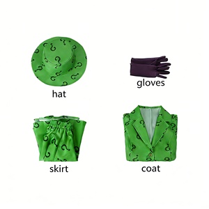 Robe Courte de Cosplay Riddler pour <span class=keywords><strong>Femme</strong></span>, Tenue Originale de Villain de Gotham Edward Nygma pour Halloween, Vêtement de Jeu de Rôle, Meilleure Vente - Product Image 5