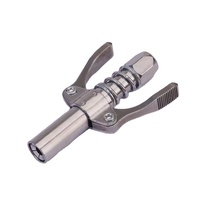 Acoplador de pistola de engrase de doble manija de alta presión de 10000 PSI con punta de engrase de bloqueo y liberación rápida para pistola de engrase manual o eléctrica
