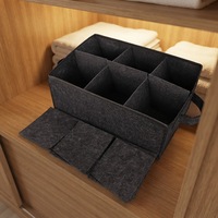 Boîte de rangement pour vêtements en feutre avec séparateurs amovibles, multi-compartiments, portable, écologique, durable, organisateur de bureau, sous-vêtements