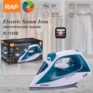 RAF Iron 1400W <b>Thermostat</b> <b>Controlled</b> Vertical Steaming Ceramic Soleplate Continuous Portable Iron RAF Iron 1400W - Product Image 2