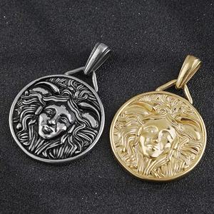 Collar de Hombre de Acero de Titanio Fundido con Cabeza de Serpiente Medusa de la Mitología Griega, Estilo Punk Hip Hop, Colgante Hip Hop - Product Image 3