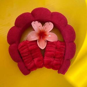 फ्रेंगीपाणी बुलबुला कपड़े स्पंज फेस वॉश वाटरप्रूफ हेयर बैंड बालों वाली महिलाओं के लिए सेट - Product Image 3