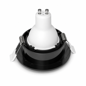 ไฟสปอร์ตไลท์ LED GU10 MR16 แบบฝัง โครงสีดำทรงกลม พร้อมคลิปสองตัว ฝาครอบไฟสำหรับใช้ภายในอาคาร ผิวขัดเงา - Product Image 3