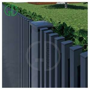 GD premontado fácil <span class=keywords><strong>de</strong></span> instalar Diy polvo sin óxido recubierto usado negro jardín privacidad aluminio listón valla Vertical valla paneles poste - Product Image 1