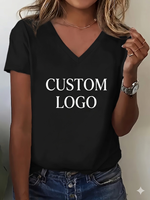 T-shirt décontracté oversize à manches courtes et col rond en coton et polyester pour femme, avec impression par transfert thermique du logo, prêt à être expédié, style hip-hop estival