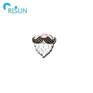 เข็มกลัดรูปหนวดโลโก้ที่กำหนดเองสำหรับหนวดและเคราเคลือบแบบแข็ง - Product Image 3