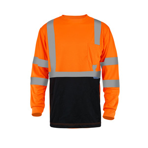 Prêt à expédier T-shirt <span class=keywords><strong>de</strong></span> sécurité haute visibilité respirant vêtements <span class=keywords><strong>de</strong></span> <span class=keywords><strong>travail</strong></span> pour hommes T-shirt réfléchissant à manches longues - Product Image 5