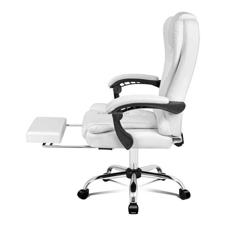 White Faux Leather Ergonomic Executive Office Chair