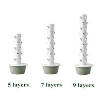 Système de tour hydroponique verticale 5-9 étages 20-36 sites de plantation Pompe ABS durable Kit d'agriculture intérieure et extérieure Irrigation Hydroponique