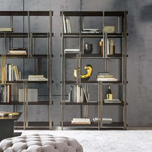 Estantería Moderna de Acero Inoxidable y Madera Sólida de Varios Niveles para Sala de Estar, Muebles de <span class=keywords><strong>Hotel</strong></span>, Estudio, Estante Abierto con Marco Metálico - Product Image 4