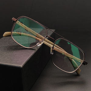 高品質ウッディ光学眼鏡フレームチタン老眼鏡眼鏡光学フレーム男性用レディース処方メガネ - Product Image 6