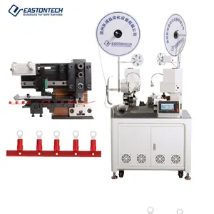 EW-22D Machine de sertissage de bornes pré-isolées à double tête entièrement automatique Machine de sertissage de bornes d'extrémité de cordon isolée en nylon